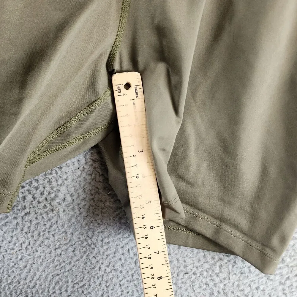 NIKE One Plus Size Mid-Rise 7" Bike Shorts Women's 1X Olive Tight Fit Pull On~ - Picture 8 of 15